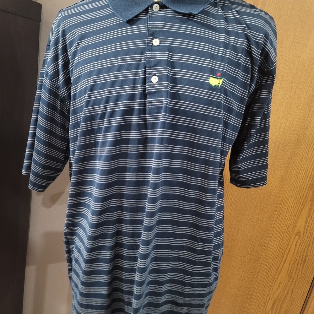 Augusta National Golf Shop Masters Navy and Gray Striped Polo Shirt - Picture 5 of 7